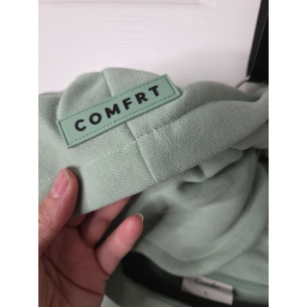 Comfrt Airplane Mode Travel Hoodie Aloe Mint Green L Sleep Mask Pockets NEW - Picture 8 of 9